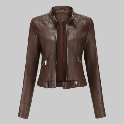 Women's Leather Jacket Elegant Outerwear