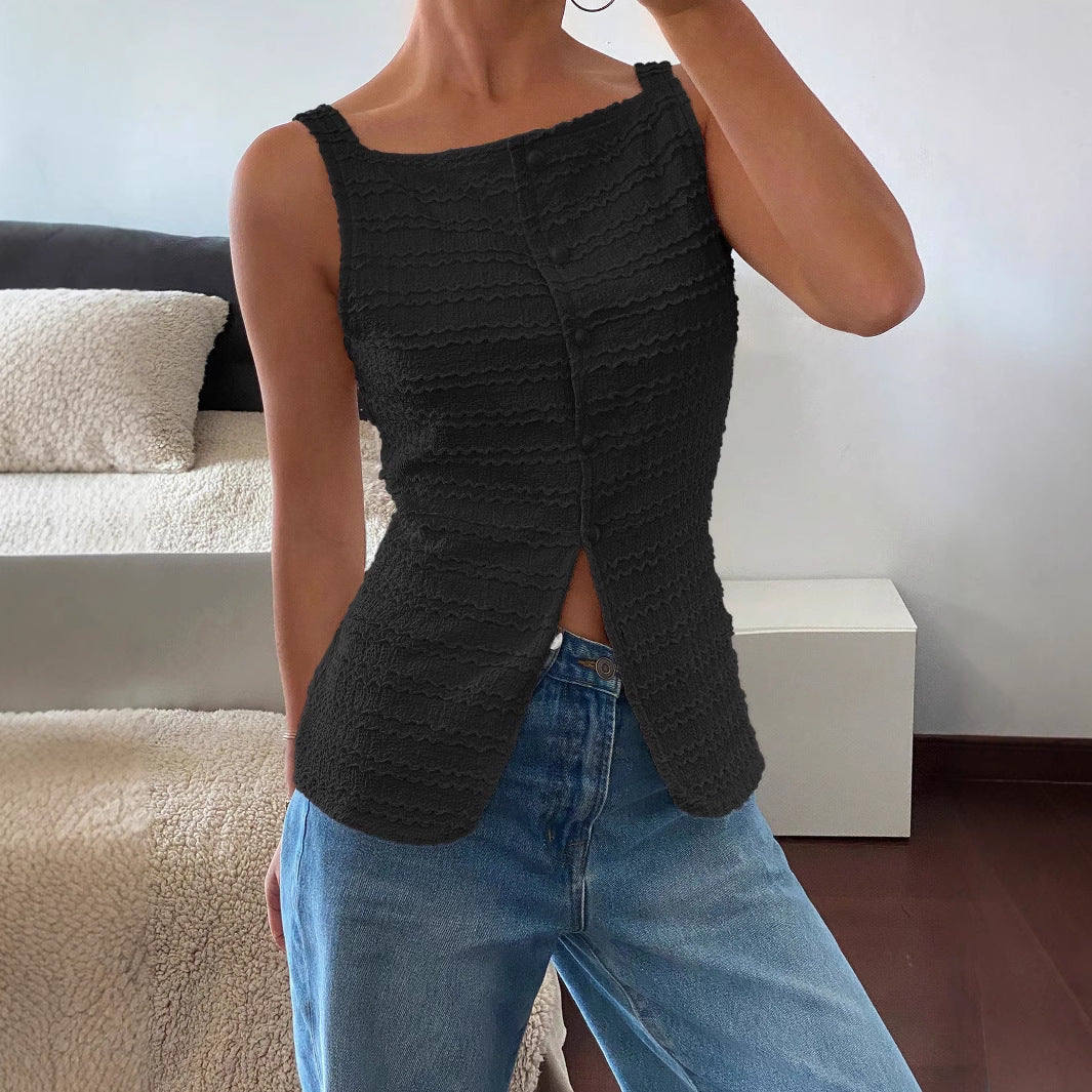 Image of Tabitha | Women's Button Front Sleeveless Top