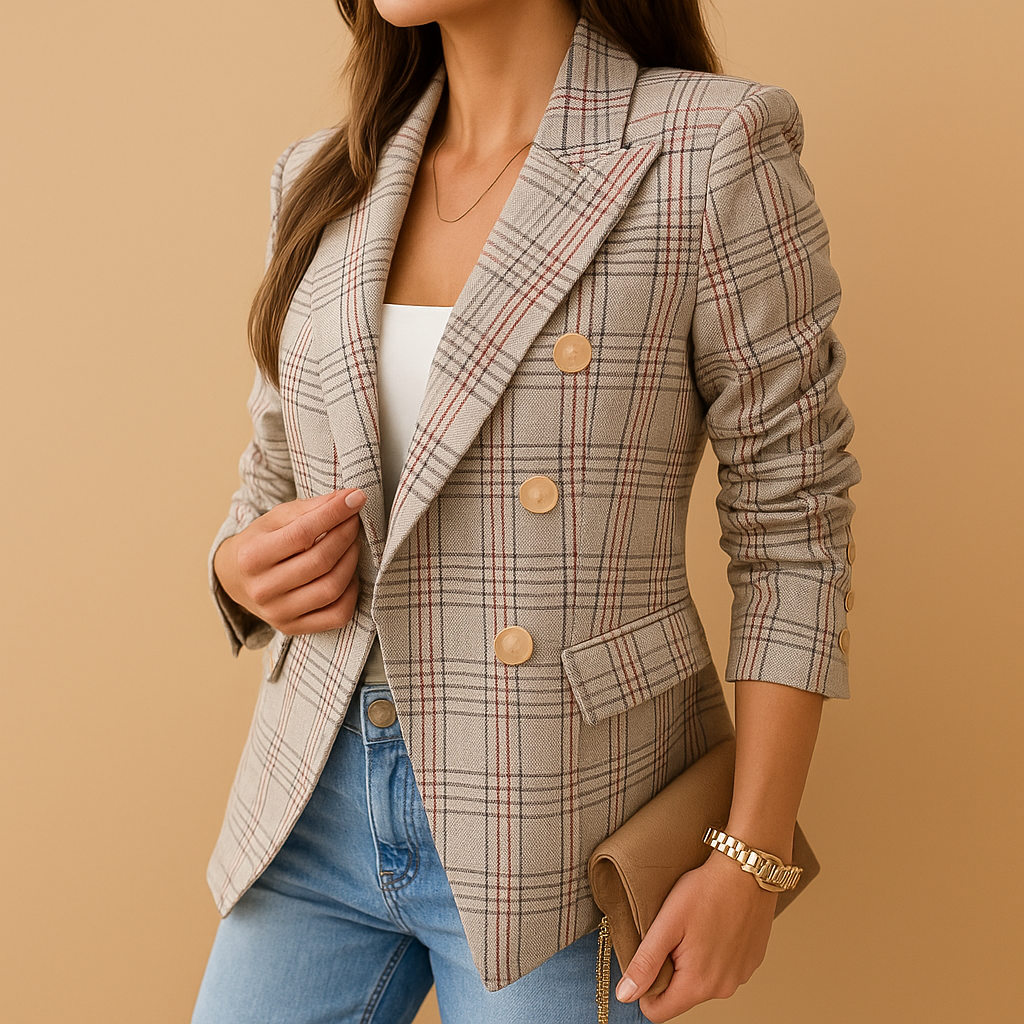 Tailored women’s blazer with elegant detailing and functional pockets, perfect for work, events, and stylish everyday looks.
