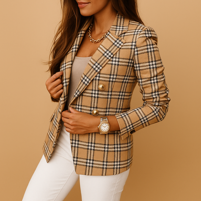 Tailored women’s blazer with elegant detailing and functional pockets, perfect for work, events, and stylish everyday looks.