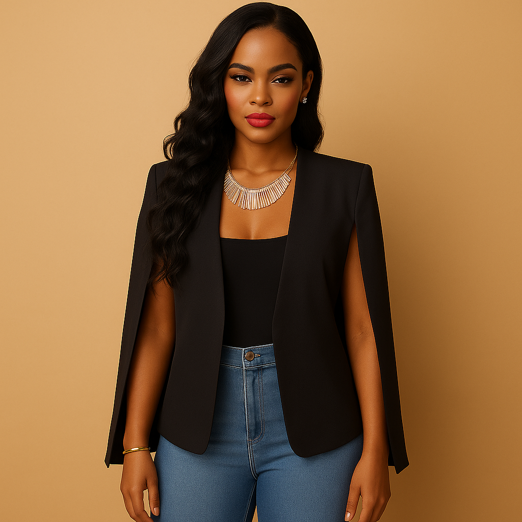 Women's Tailored Blazer Shoulder Accents - VibreMode