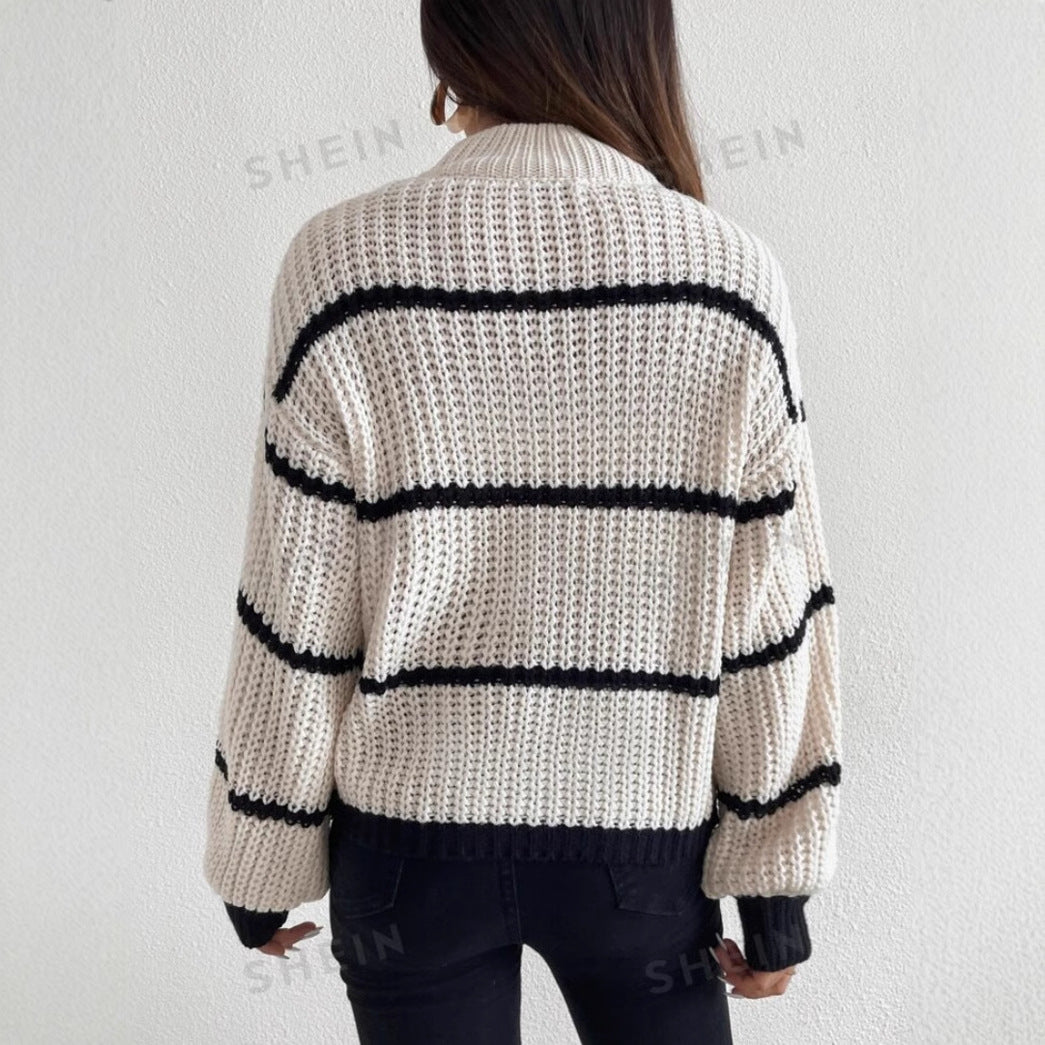 Image of Tammy | Women's Striped Crew Neck Sweater