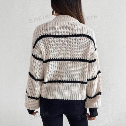 Image of Tammy | Women's Striped Crew Neck Sweater
