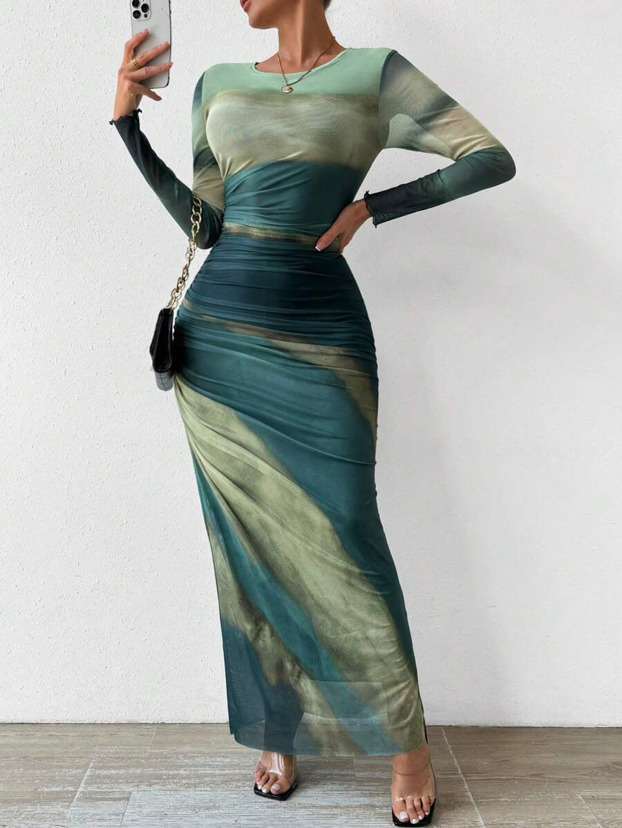 Women's Long Sleeve Maxi Bodycon Dress - VibreMode