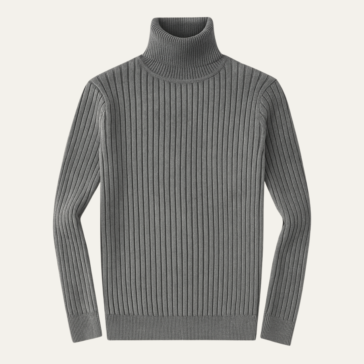 Men's Slim Fit Turtleneck Sweater Ribbed Knit