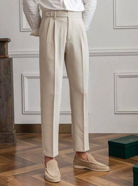 Image of Taylor | Men's High-Waisted Pleated Dress Pants