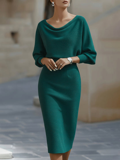 Flowy Knitted Mid Length Dress