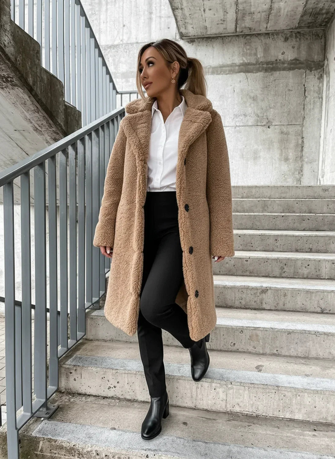Women's Teddy Long Coat - VibreMode