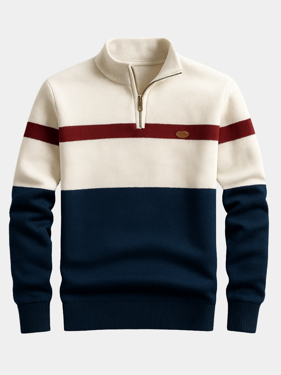 Men's Terry Half-Zip Pullover Sweater - VibreMode