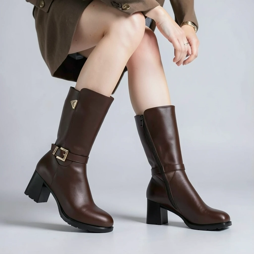 Ladies Classic Buckle Ankle Boots
