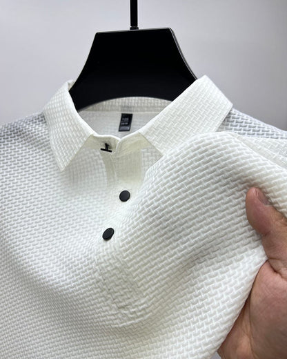 Men's Polo Shirt Short Sleeve Fold Over Collar