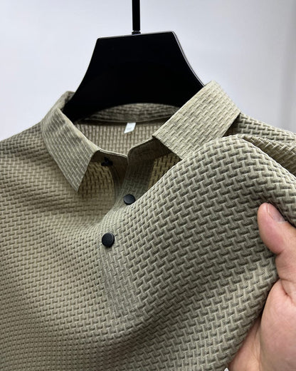 Men's Polo Shirt Short Sleeve Fold Over Collar