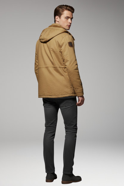 Men's Fleece Hooded Turtleneck Jacket