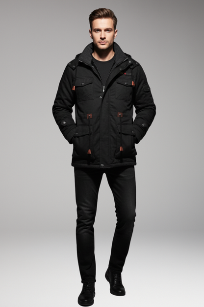 Men's Fleece Hooded Turtleneck Jacket