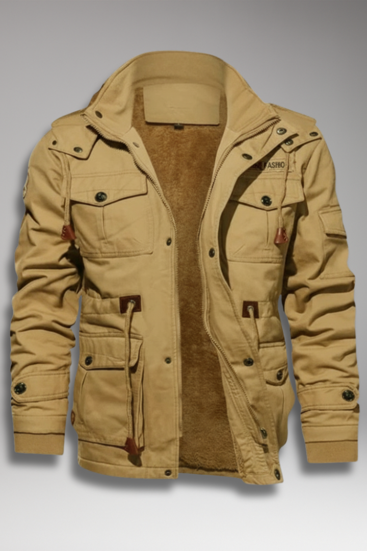 Men's Fleece Hooded Turtleneck Jacket - VibreMode