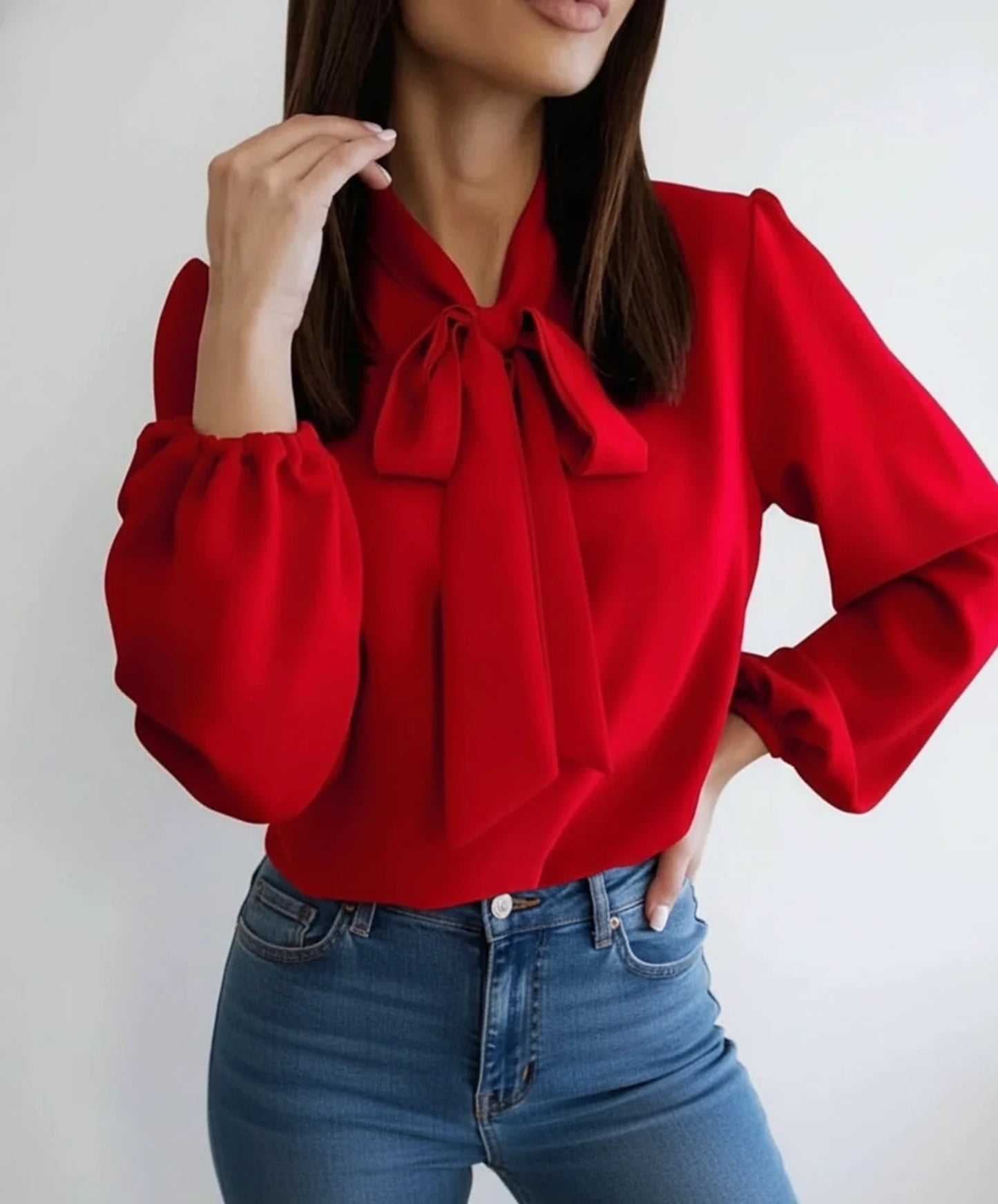 Women's Tie Neck Blouse
