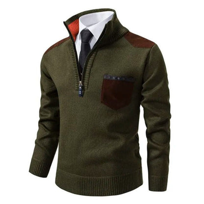 Cashmere Sweater With Collar And Chest Pocket