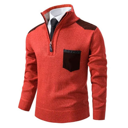 Cashmere Sweater With Collar And Chest Pocket