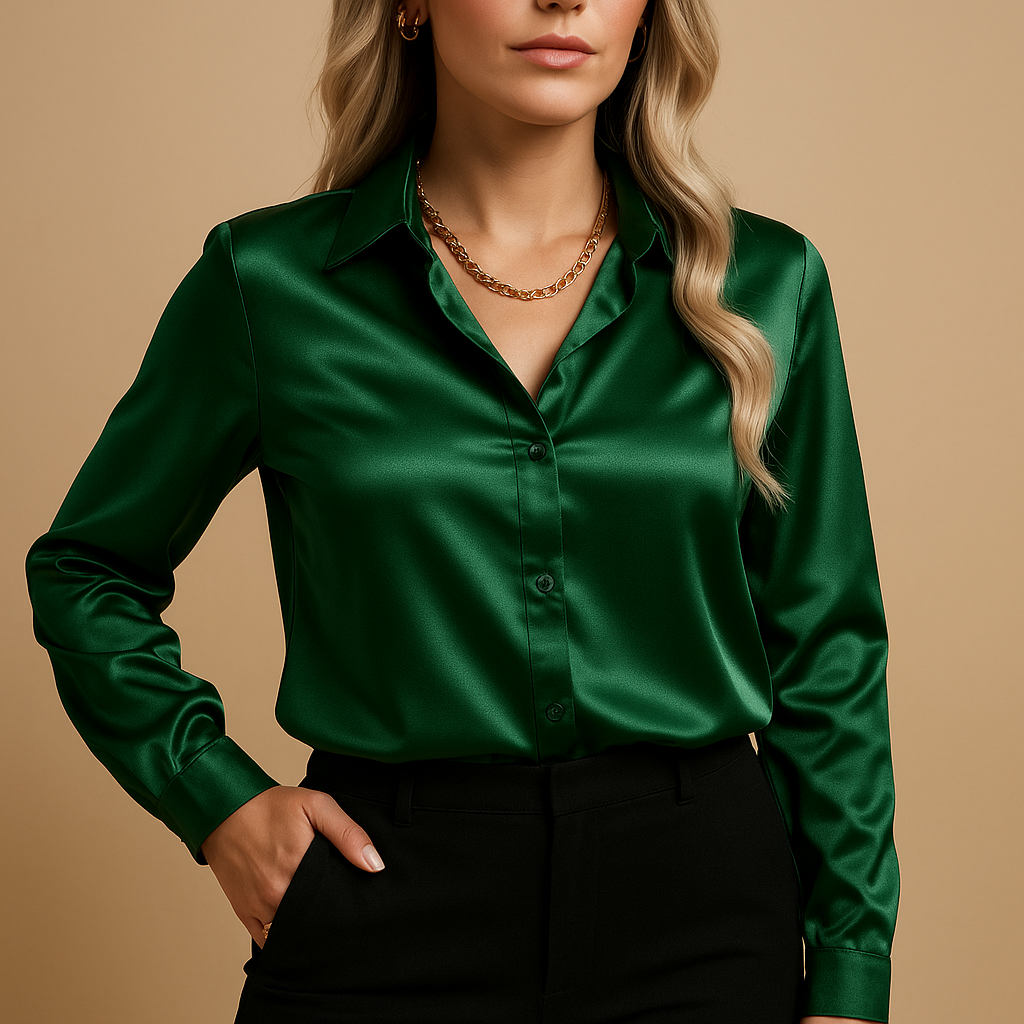 Women’s timeless elegant blouse with a classic collar and lightweight feel, suitable for everyday wear, workdays, and casual outings.