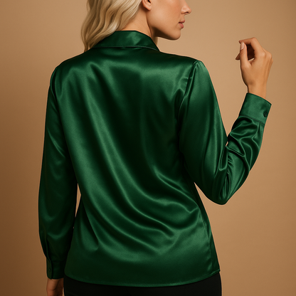 Women’s timeless elegant blouse with a classic collar and lightweight feel, suitable for everyday wear, workdays, and casual outings.