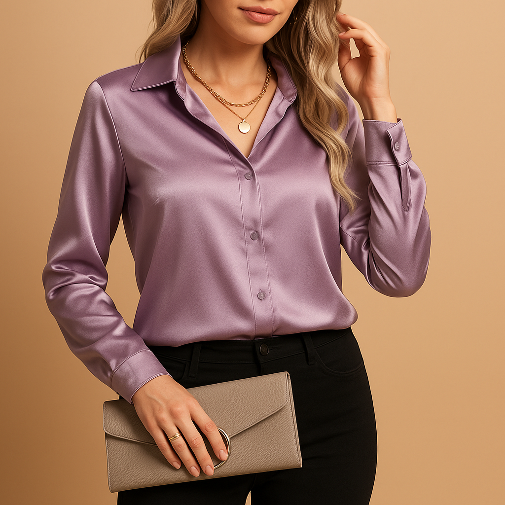 Women’s timeless elegant blouse with a classic collar and lightweight feel, suitable for everyday wear, workdays, and casual outings.