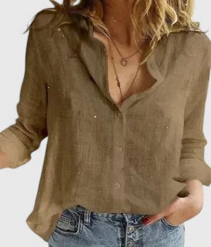 Relaxed Fit Women's Button Down Blouse