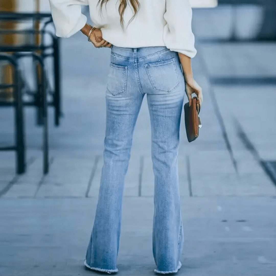 Women's High-Waist Flare Jeans Blue