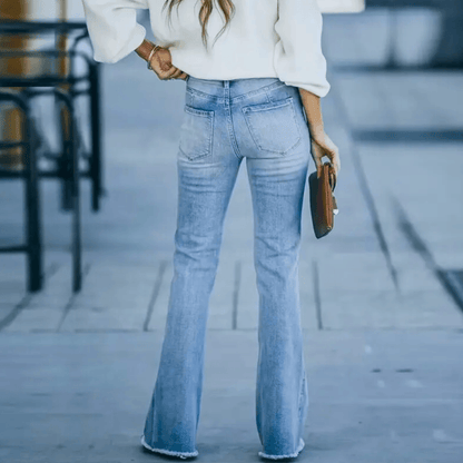 Women's High-Waist Flare Jeans Blue