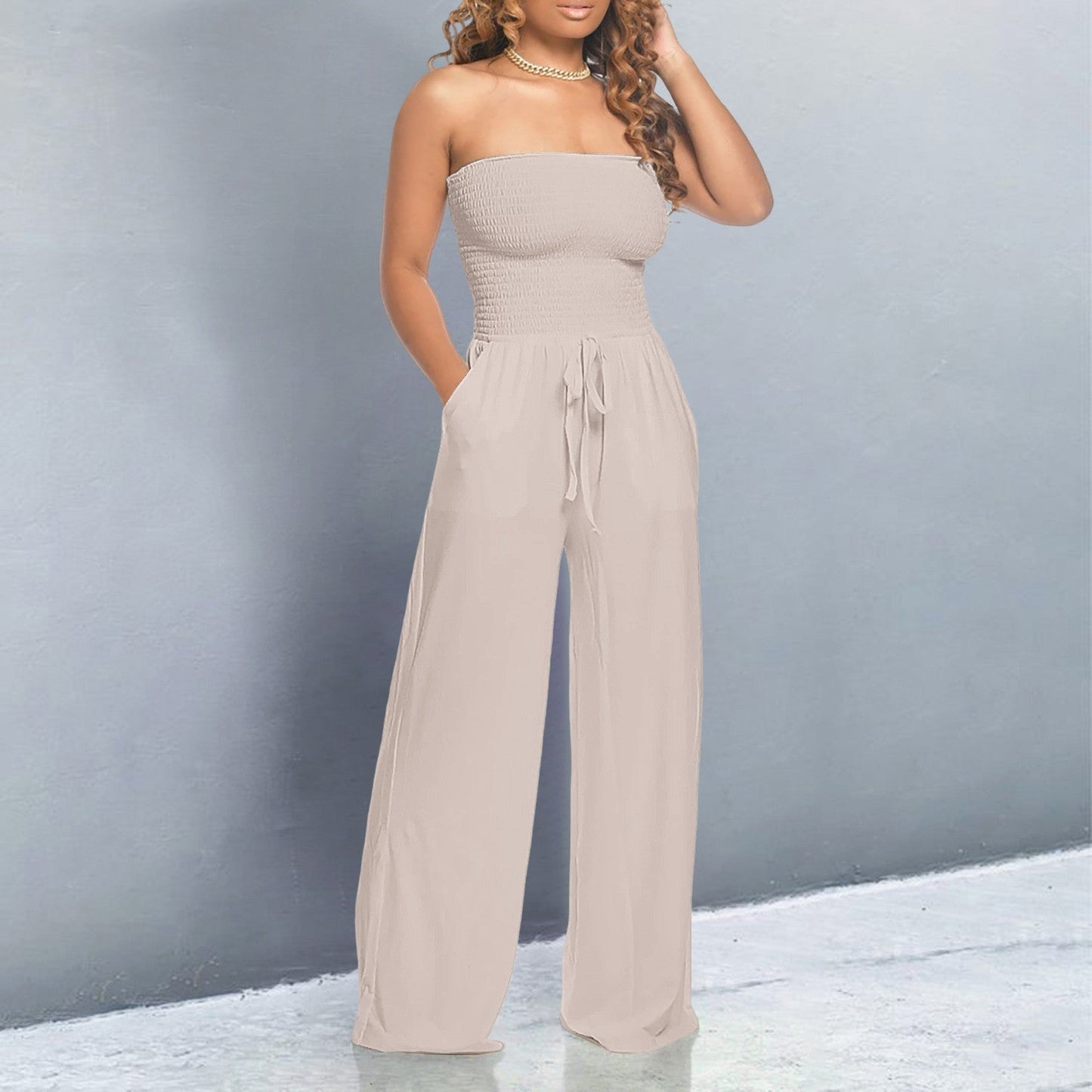 Women's Tube Jumpsuit Wide Leg