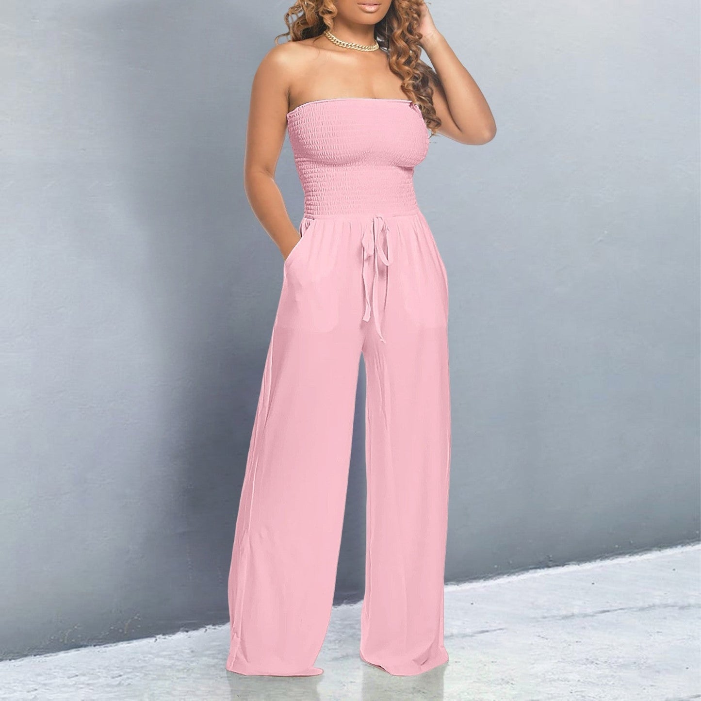 Fashionable Cold Shoulder Jumpsuit - VibreMode