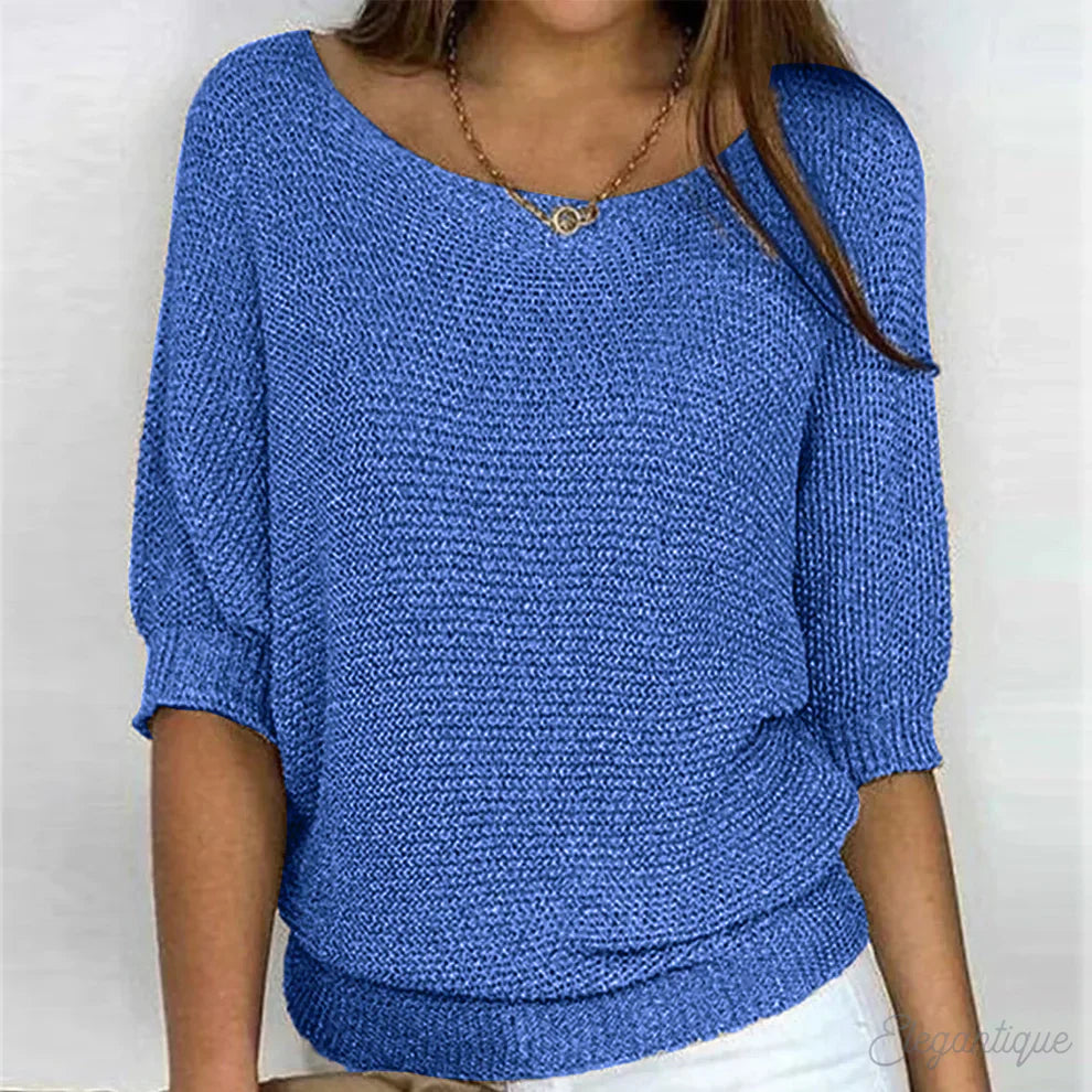 Soft Women's V Neck Knitted Sweater