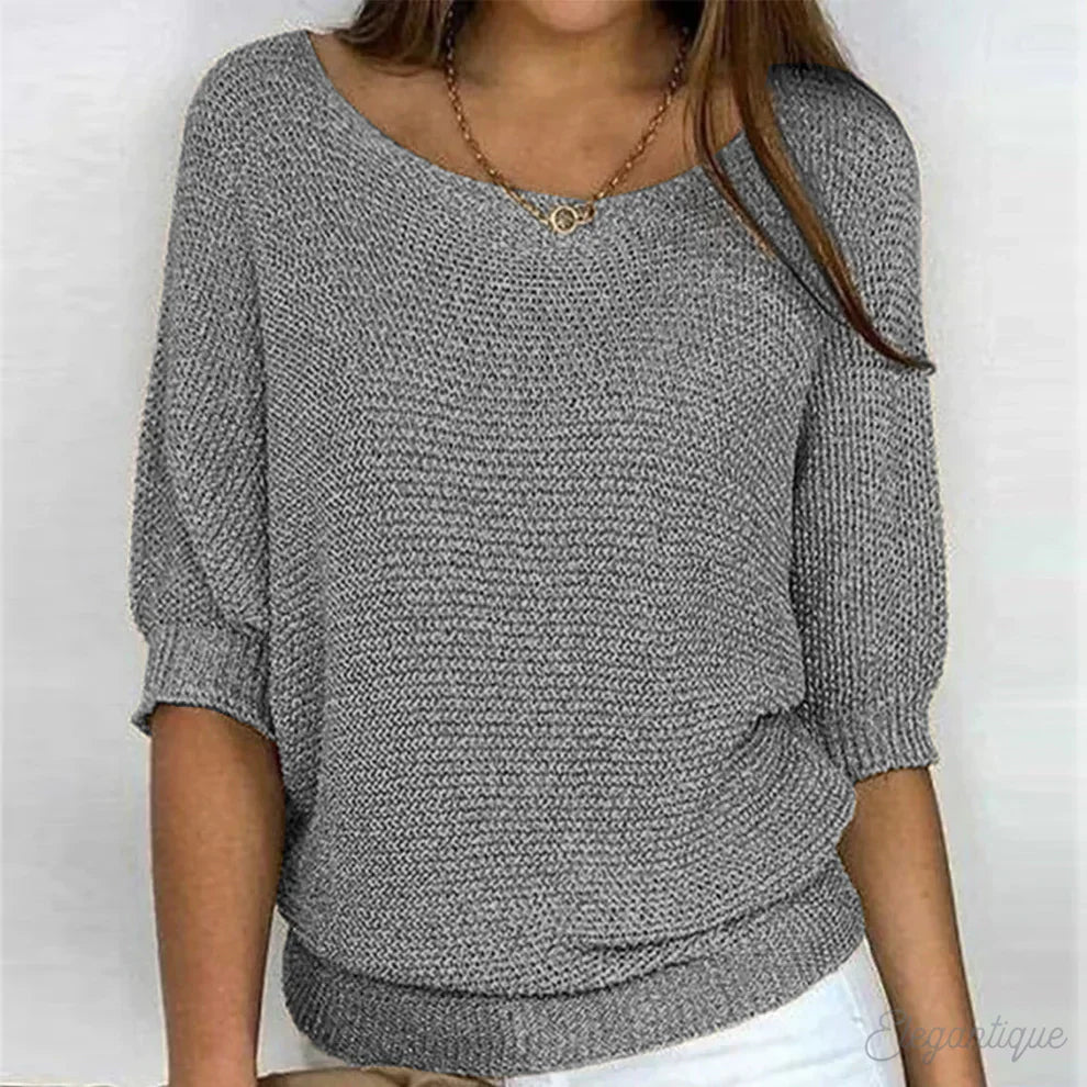 Soft Women's V Neck Knitted Sweater