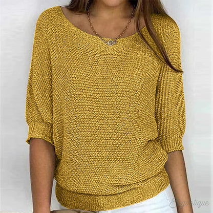 Soft Women's V Neck Knitted Sweater