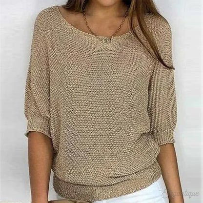 Soft Women's V Neck Knitted Sweater - VibreMode