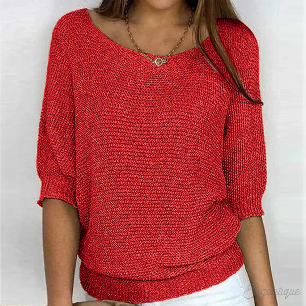Soft Women's V Neck Knitted Sweater