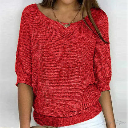 Soft Women's V Neck Knitted Sweater