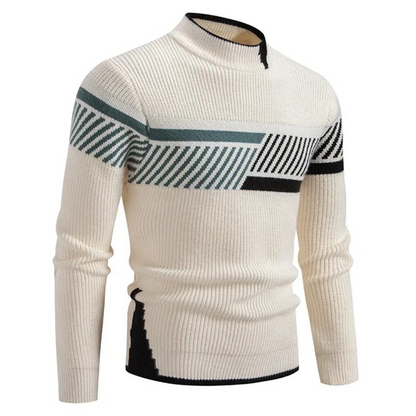 Men's Long Sleeve Patchwork Sweater