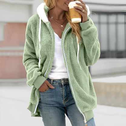 Women's Oversized Sherpa Hoodie Zipper Soft