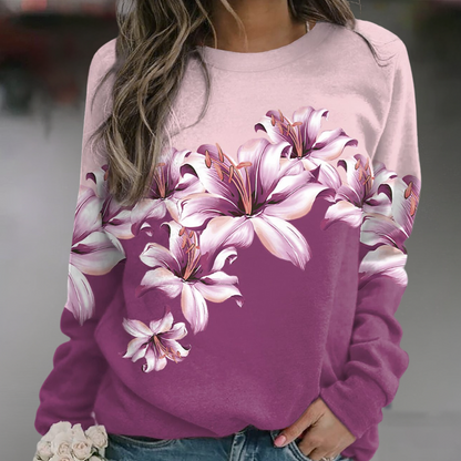 Women's Floral Sweatshirt Soft Breathable Long Sleeve