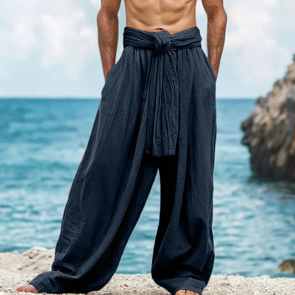 Men's Linen Summer Trousers Comfortable - VibreMode