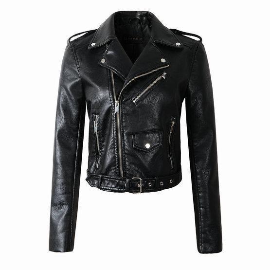 Women's Pu Leather Jacket Washed Finish - VibreMode