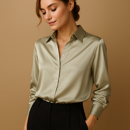 Feminine V Neck Lady Blouse - VibreMode