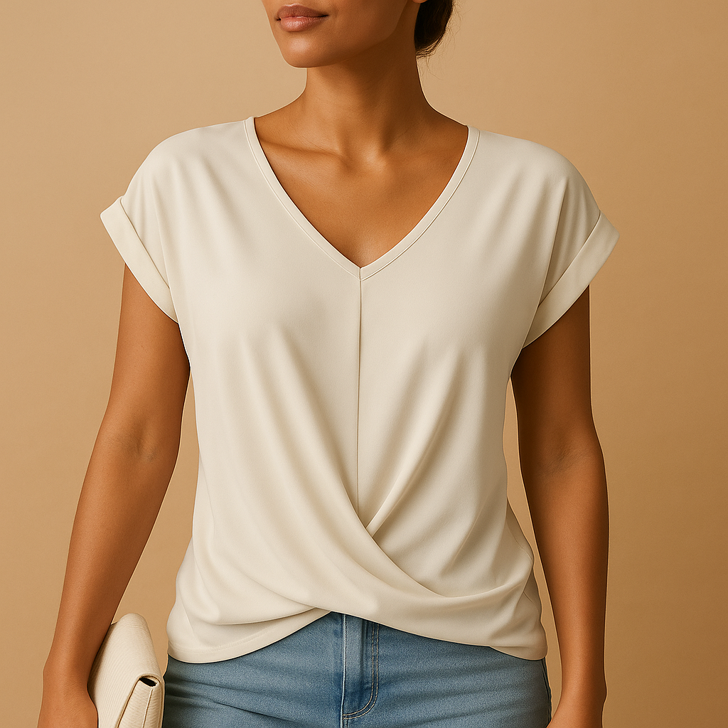 Comfortable V-neck Womens Blouse - VibreMode