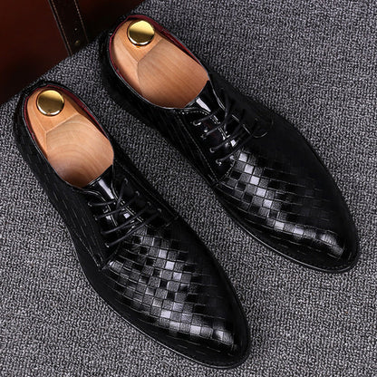 Men Leather Lace-Up Shoes