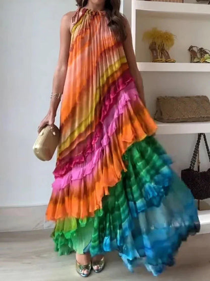 Vanessa Women's Ruffled Halter Maxi Dress - VibreMode