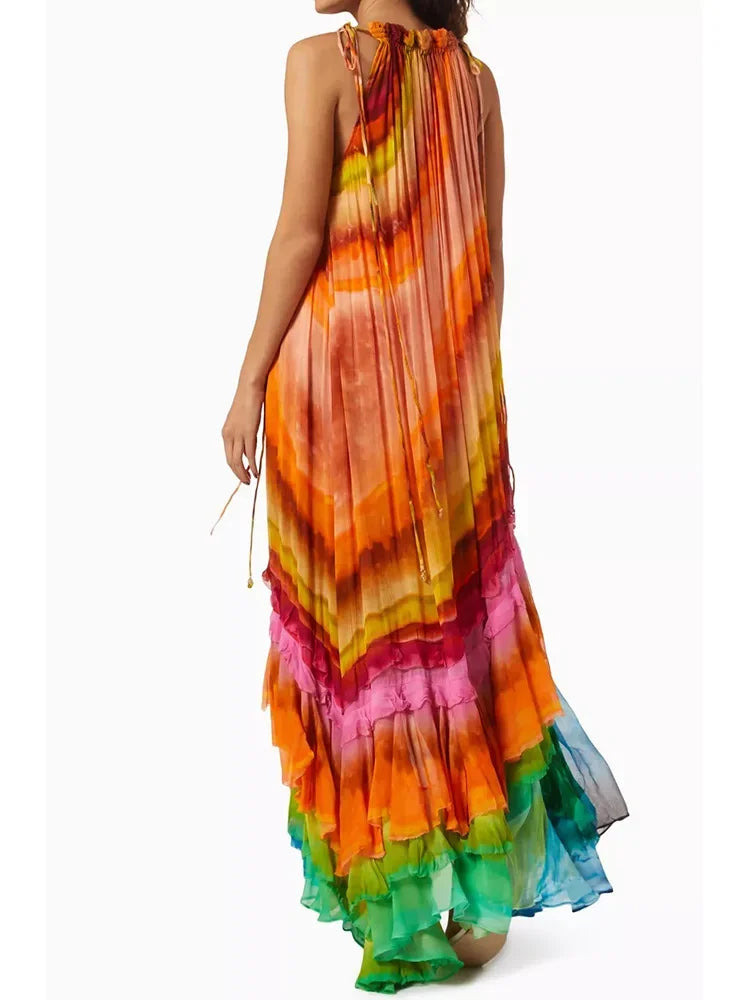 Vanessa | Women's Ruffled Halter Maxi Dress - Image 2