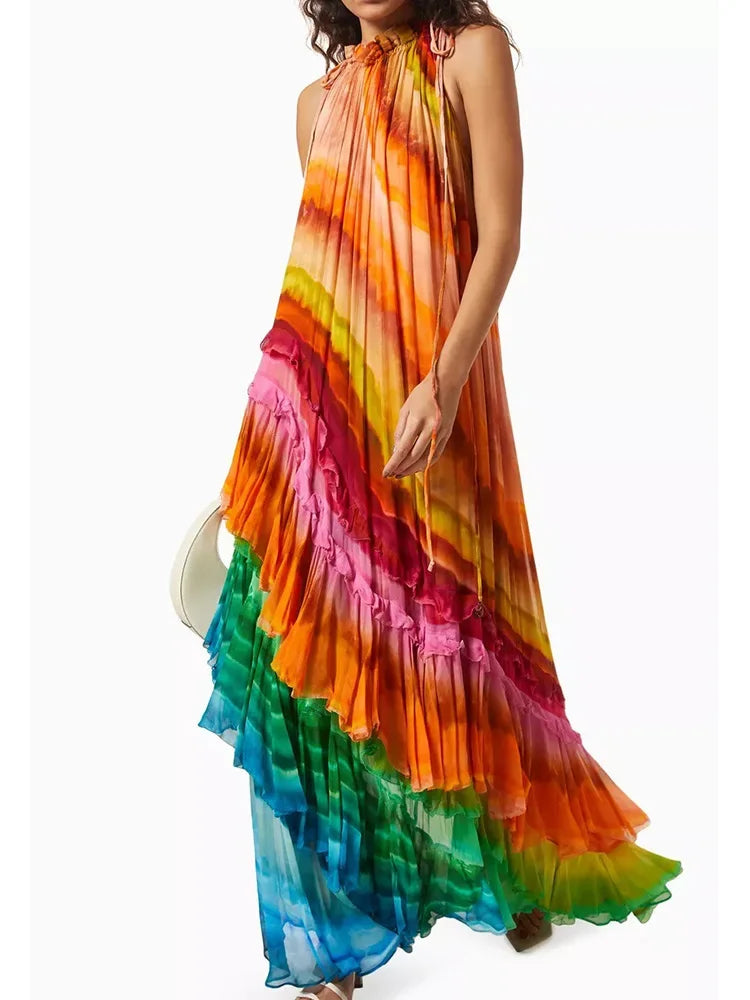 Vanessa | Women's Ruffled Halter Maxi Dress - Image 3