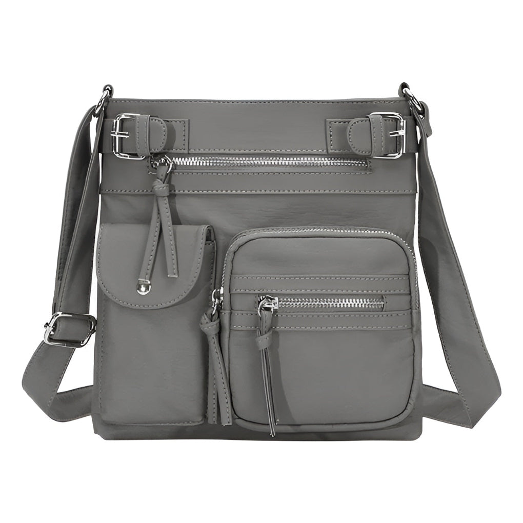 Women's Leather Shoulder Bag Multi Pocket