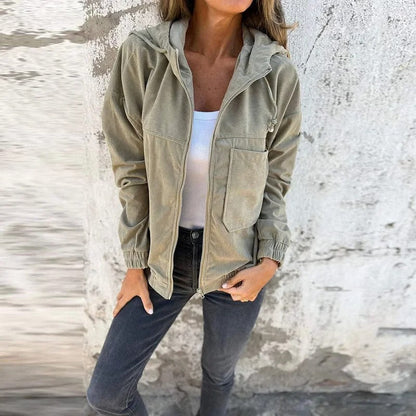 Women's Hooded Zipper Jacket Casual Everyday