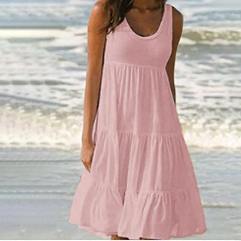 Sleek Fitted Dress with Low Back Design